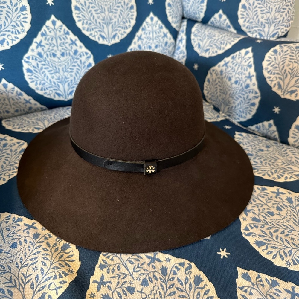 Tory Burch Wide-Brim Felt Hat in Chocolate Brown